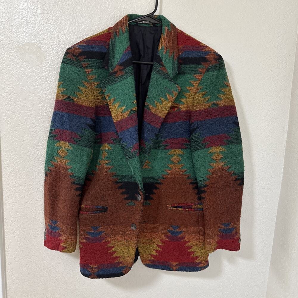 Silverado Blazer Mens Aztec Wool Southwestern Sport Coat JAcket Vintage Size M